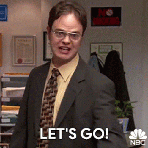 Dwight Schrute mandando um "let's go!"